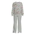 thumbnail image 5 of Wonder Nation Girls Fleece Pullover Top and Flare Sweatpants Set, 2-Piece, Sizes 4-18 & Plus, 5 of 5