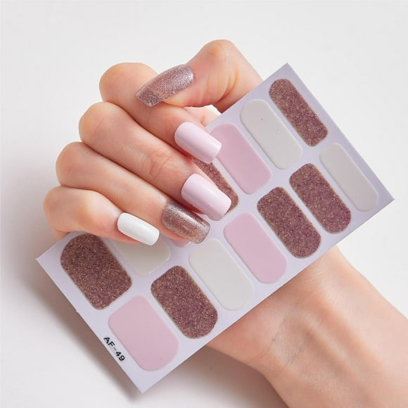 Cured Gel Nail Polish Strips Stickers, Adhesive Full Wrap Gel Nail Art Sticker, Waterproof Gel