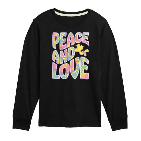 Peanuts - Peace & Love - Woodstock - Toddler & Youth Long Sleeve Graphic T-Shirt