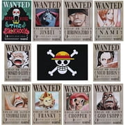11 PCS Anime Nika Luffy 3 billion Wanted Bounty Paper Poster Straw Hat Pirates Crew Zoro Sanji Nami Usopp Chopper Robin Franky Brook Jinbei (11×8 in)