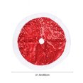 thumbnail image 3 of Polyester Christmas Tree Skirt 80cm Christmas Tree Skirt Cloth Red Classic Elementals Design for Festive Holiday Decorations(1PCS) JASKFLY, 3 of 8