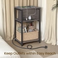 thumbnail image 5 of LEDREM Multifunctional 3 Tiers Nightstand, Slim Sofa Side Table with Built-in Power Hub, 6.5ft Extension Cord, Sturdy Metal Frame Compact Storage Furnishing for Small Narrow Space, 5 of 6