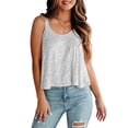 thumbnail image 4 of xiaxaixu T-Shirts à Manches Longues pour Femmes avec Paillettes, Sans Manches, Col Rond, 4 of 6