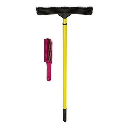 FURemover Pet Hair Removal Broom and Lint Brush Combo with Squeegee and Telescoping Handle That Extends from 3-5