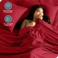 thumbnail image 5 of Bare Home Premium 1800 Collection 4-Piece Bed Sheet Set, Full-XL, Red, 5 of 11
