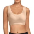 thumbnail image 3 of PEASKJP Sports Bras for Women Push-Up Seamless Bralette Padded Stretch BraSmoothing T-Shirt Bra Beige L, 3 of 5