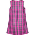 thumbnail image 3 of Girls Dress Pink Tartan Back School Uniform Pocket A-line Dress 4 Years, 3 of 6