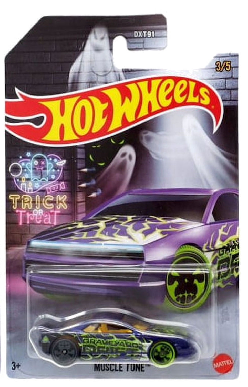 Hot Wheels Mattel 2022 Halloween Die‑Cast 5‑Vehicle Collector’s Set, Haunted Graphics & Glow Effects, 1:64 Scale, DXT91-956E, Ages 3+