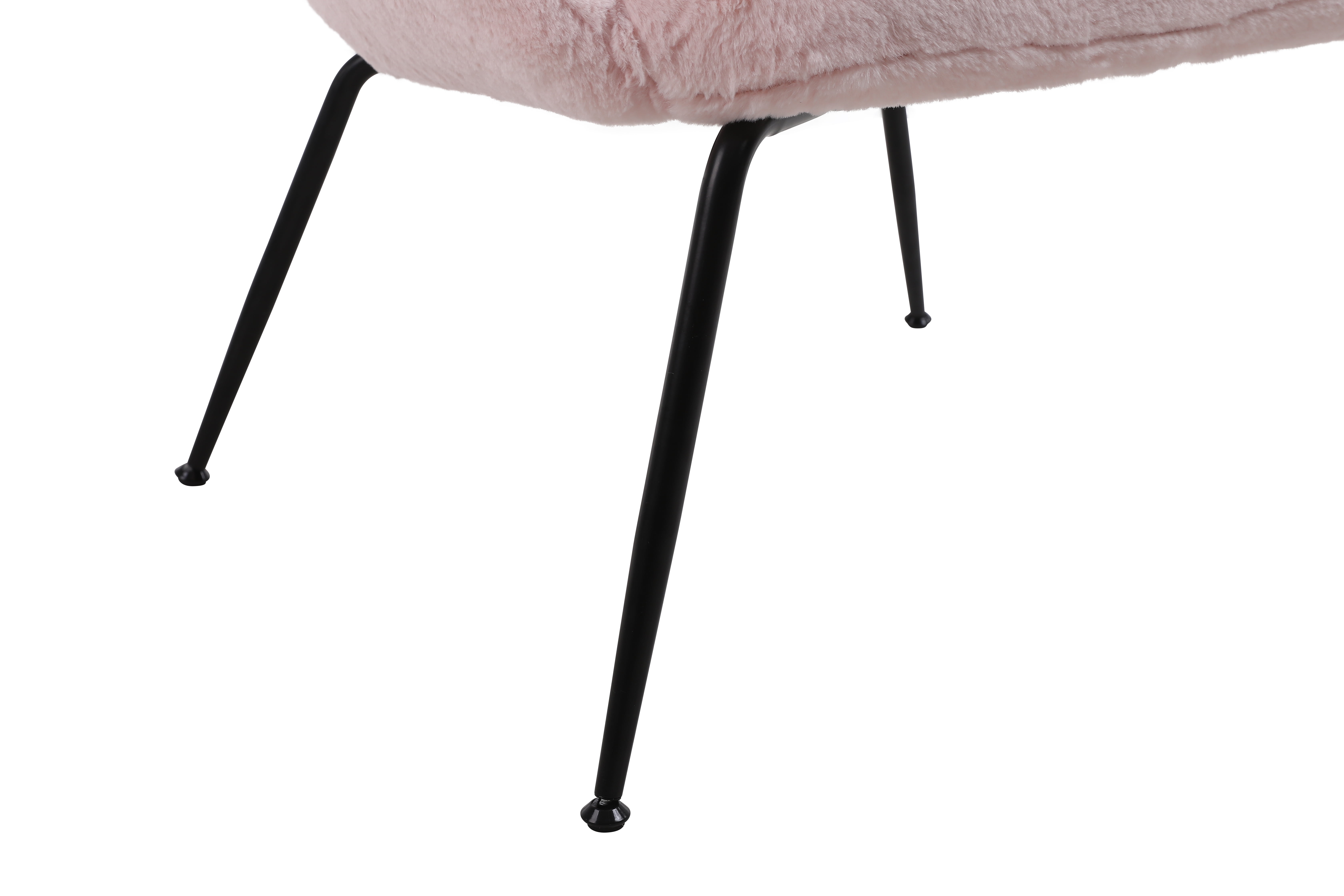 Kadyn Modern Sherpa Armchair with Black Metal Legs, Comfy and Soft Chairs for Bedroom, Pink Kadyn Modern Sherpa Armchair with Black Metal Legs, Comfy and Soft Chairs for Bedroom, Pink