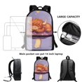 thumbnail image 4 of Jeiento Highland Cow School Backpack for Girls 4-6 6-8 Kids Bookbag with Lunch Box 3Pcs Set Elementary School bag Lunch Bag Pencil Case Boys Mushroom Preschool Back Packs Satchel Purple, 4 of 7
