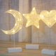thumbnail image 4 of sweethay Lámpara LED de noche con forma de estrella y luna, marco blanco, blanca cálida, lámpara de noche creativa con estrella, soporte para Kits de decoración para fiestas No.01 NO1 sweethay HA007017-01, 4 of 8