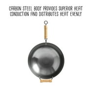 Joyce Chen Classic Series 14-Inch Round Bottom Carbon Steel Wok with Birch Handles