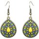 thumbnail image 1 of Pendientes colgantes vintage con gancho de esmalte étnico, pendientes únicos y llamativos, accesorios para mujer., 1 of 4