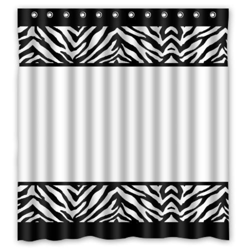 Greendecor Black And White Zebra Print, Black And White Shower Curtain Set