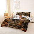 thumbnail image 3 of Homewish Spooky Halloween Skeleton Duvet Cover Queen,Autumn Pumpkin Pattern Queen Bedding,Gray Black Orange,Halloween Reversible,3pcs,1 Duvet Cover and 2 Pillowcases, 3 of 6