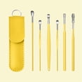 thumbnail image 3 of Stainless Steel Ear Picks, 6 Pcs, Dark Green with Leather Caseinnovative Spring Earwax Cleaner Tool Set, 6Pcs 360°Spiral Design Earwax Removal Tools, Ear Wax Removal Kit Ear Cleani Makeup Organizers, 3 of 8