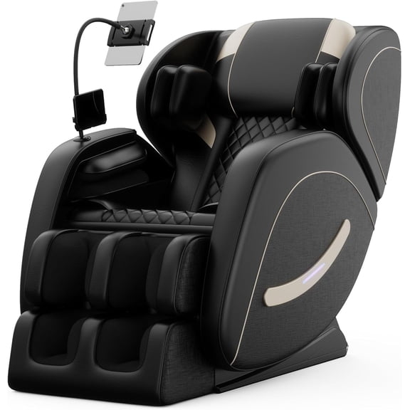 Massage Chair Full Body, Zero Gravity Massage Chair with Auto Modes, Airbag Massage, 6 Fix Point Rollers, Foot Massage, Heating, Touch Screen Controller, Home Relaxation Recliner with Massage, Black