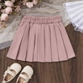 thumbnail image 3 of Girls Chinese Embroidered Pleated Skirt, Floral A-Line Midi Skirt with Elastic Waist for Kids, 3 of 5