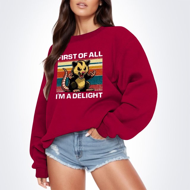 TINZ Chandails Imprimés Automne et Hiver pour Femmes Haut Usé Chandails Graphiques pour Femmes T-Shirt Coloré