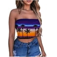 thumbnail image 2 of Nmnitkp Tube Tops for Women Hawaiian Style Flower Graphic Print Strapless Top Bandeau Crop Top Premium Healthy Fabric Tube Top Summer Streetwear, 2 of 4