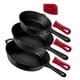 thumbnail image 1 of Juego de sartenes de hierro fundido Cuisinel de 3 piezas con tapas de mango, 1 of 5