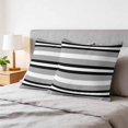 thumbnail image 6 of 16x16 Pillow Covers Set of 2, Black Gray Striped Square Throw Pillow Covers for Couch/Sofa/Living Room, Contemporary Minimalist Lines Art Decorative Soft Pillowcases for Couch Throw Pillows, 6 of 9