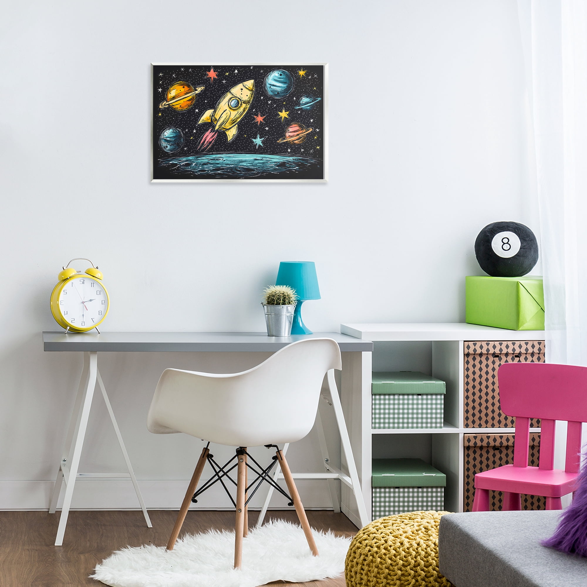 Stupell Industries Whimsical Rocket & Planets Wall Plaque Art, design by Creative Studio