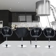 thumbnail image 3 of Giantex 1 PC Modern Adjustable Swivel Round PU Leather Chair-Black, 3 of 7