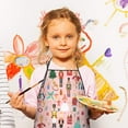 thumbnail image 3 of Pink Christmas Nutcracker Pattern Kids Aprons for Girls and Boys,Adjustable Neck Strap Toddler Aprons for Kids Cooking Baking, 3 of 7