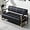 Black, variant on 58" Faux Leather Couch Office Loveseat Sofa, Mid Century Modern Small Couches with Gold Armrests & Legs, Upholstered 2-Seater Love Seat Couches for Living Room Apartment Shop Anteroom (Black)
