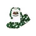 thumbnail image 2 of Elippeo Christmas Family Pajamas Matching Set Christmas Tree Print Raglan Long Sleeve Tops and Plaid Pants Sleepwear Nightwear, 2 of 10