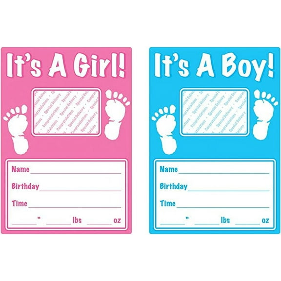 Baby Announcement Sign (slotted to hold 4 x6 photo) Party Accessory (1 count)