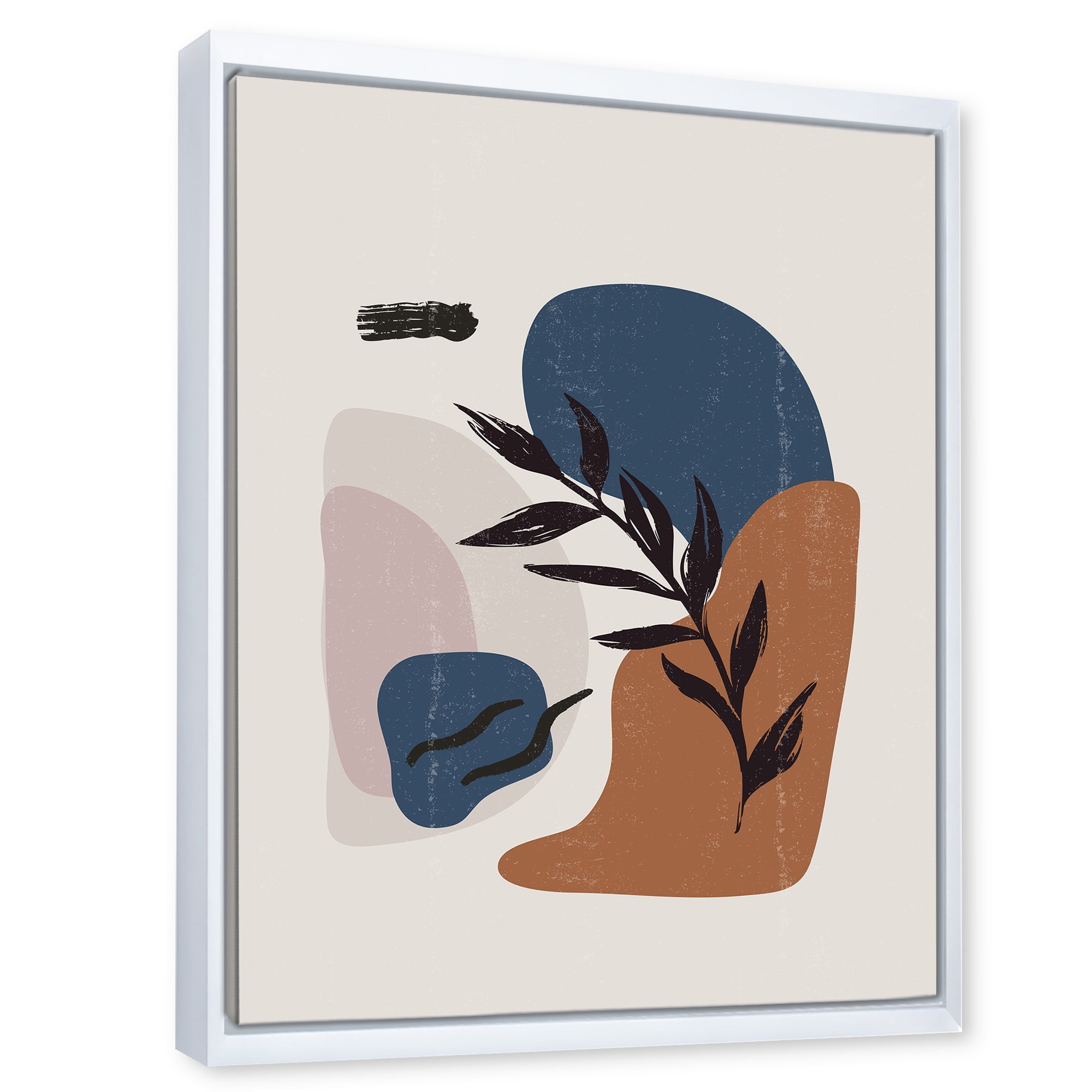 Designart 'Boho Minimalist Botanical Vintage Print' Modern Framed Canvas Wall Art Print