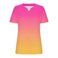 thumbnail image 4 of Hvyesh Plus Size Tops for Women Summer Tie Dye Gradient Tops V-Neck Short Sleeve Oversized T Shirts Casual Blouses Rebajas, 4 of 5