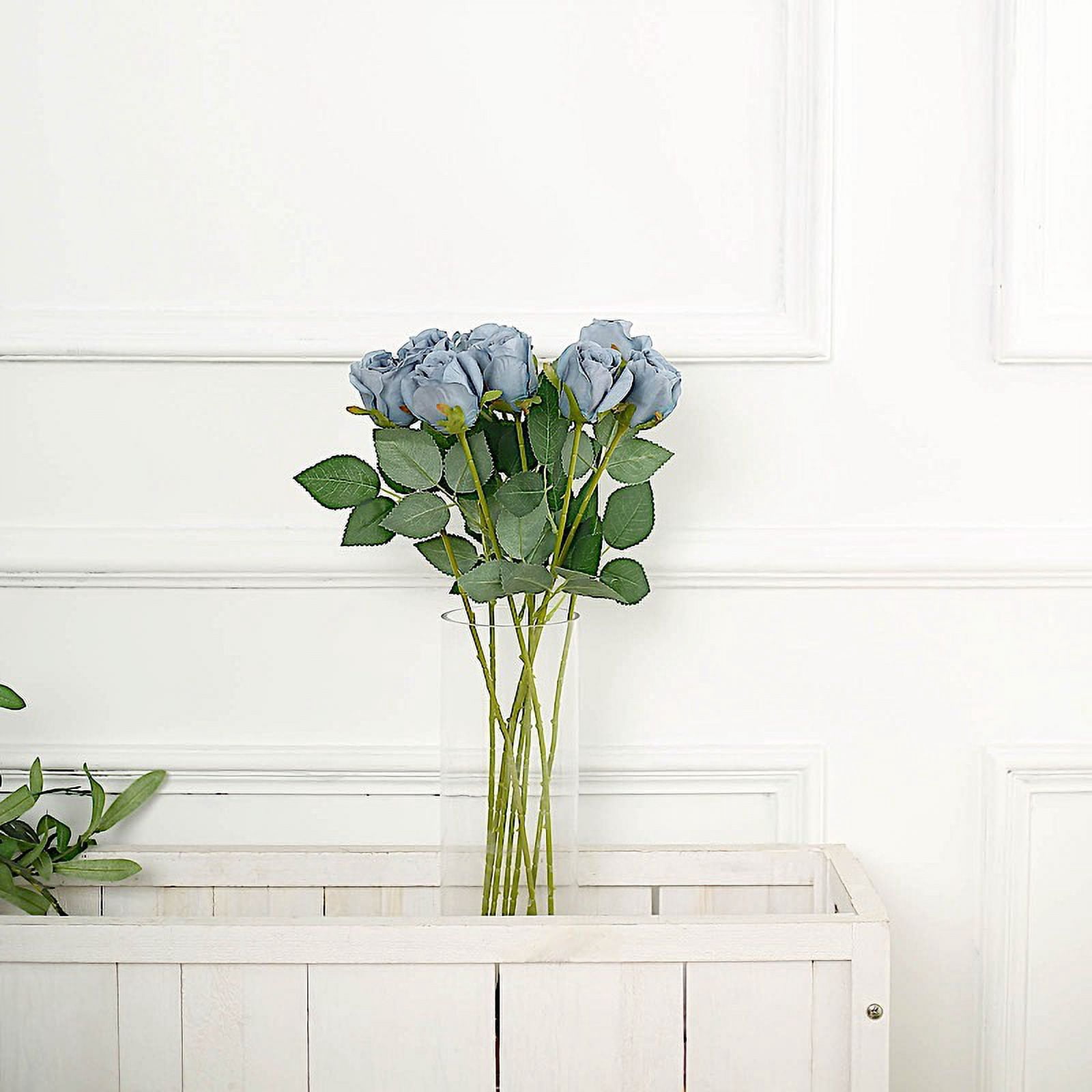 BalsaCircle Dusty Blue 24 Stems 31" Long Silk Roses Artificial Flowers Wedding Party Events Decorations Supplies
