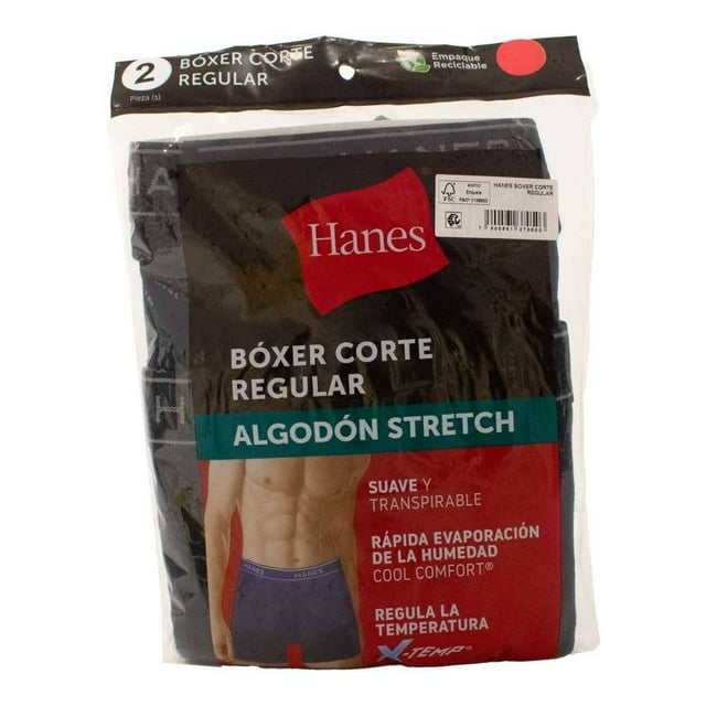 Boxer Hanes para Caballero Corte Regular Varios Colores 2 Piezas Talla CH