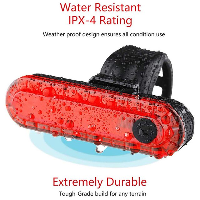 Luz trasera de bicicleta Luz trasera impermeable para bicicleta para montar de noche (rojo blanco)