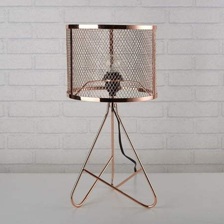 Urban Shop Perforated Rose Gold Metal Tripod Lamp ()