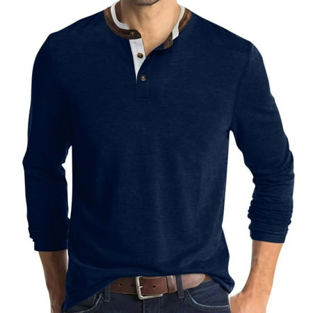 

sebtyili male summer casual solid button collar t shirt long sleeve stand collar tops t shirt for male mens clothes winter trendy long scrub
