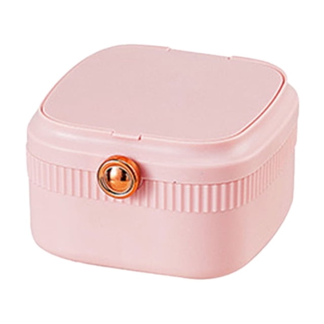 Jewelry Box Organizer,Jewelry Storage Organizer Portable Earrings Necklaces Rings Hand Jewelry Mini Storage Box with Built in Mirror Partitions Dirt Proof Storage