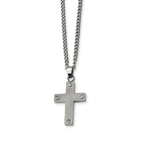 Titanium Cross 22in Necklace