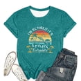 thumbnail image 4 of Womens T Shirts Letter Print Short Sleeve Crew Neck Graphic Loose Trendy Casual Tops, 4 of 4