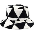 thumbnail image 5 of CoCopeaunts Black White Big Plaid Bucket Hats for Women Girl Fashion Warm Panama Lady Winter Outdoor Vacation Fisherman Hat, 5 of 8