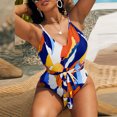 thumbnail image 2 of Bañador de bikini de una pieza con relleno y estampado superpuesto de talla grande para mujer Fridja nalpqowj24254, 2 of 9