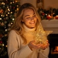 thumbnail image 5 of Christmas Tree Topper Star, 8 Inch Lighted Glitter Star Tree Decor Christmas Tree Decorations for Indoor Holiday Seasonal Home Decor Gold Christmas Decor, 1 Pack, 5 of 5