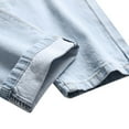 thumbnail image 6 of Men's Ripped Distressed Destroyed Straight Fit Washed Denim Jeans Pants Male Ripped Straight Leg Slim Fit Denim Pants, 6 of 7