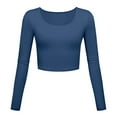 thumbnail image 4 of Fulijie Nobo Cropped Long Sleeve Work Out Shirt,Womens Tops,Women Fashion Lightweight Yoga Crop Tops Slim Fit Long Sleeve Workout T Shirts Blouse, 4 of 6