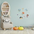 thumbnail image 2 of Kids Bedroom Multicolored Animal Space Astronauts Decoration Design Removable Vinyl Wall Decal Sticker - 22" x 28" Adhesive Home Living Room Outer Space Planets Moon Stars Cartoon Art Wall Decor, 2 of 5