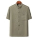 thumbnail image 1 of pstuiky camisetas para hombre, Camisa informal de manga corta, cuello alto, lisa y cómoda para hombre camisas casuales para hombre l, 1 of 3