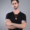 thumbnail image 3 of TANGPOET 925 Sterling Silver St Michael Medal Necklace 24K Gold Plated, 3 of 5